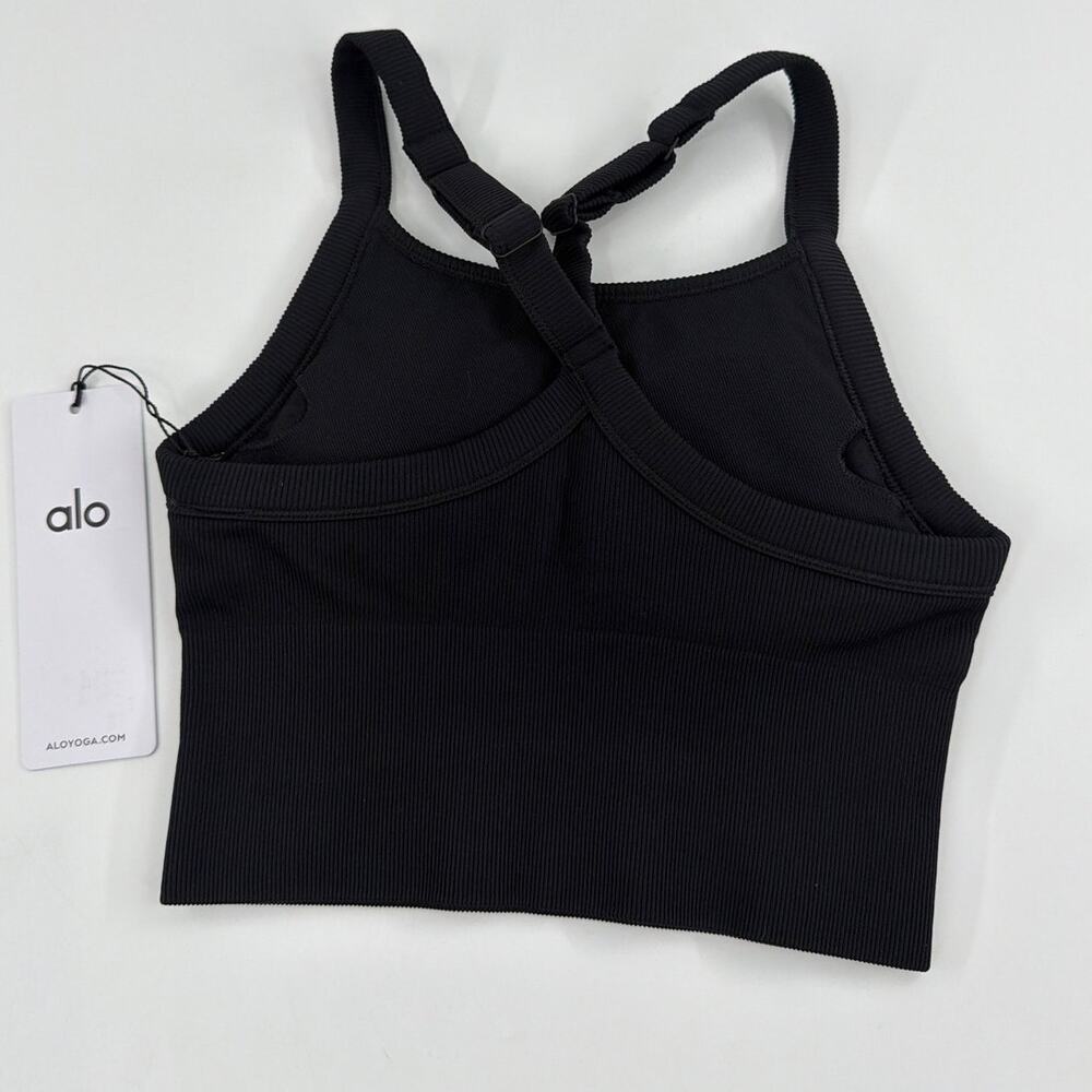 Alo Yoga Black Seamless Ribbed Favorite Bra Tank Size XS - Picture 6 of 9